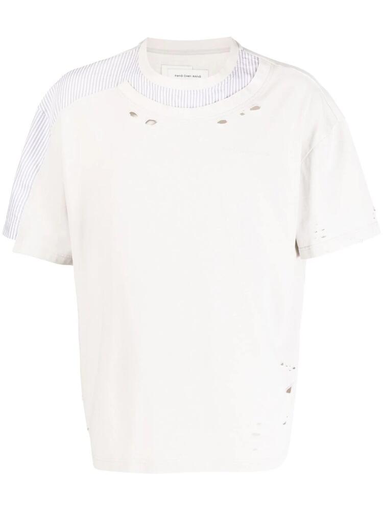 Feng Chen Wang chest logo-print detail T-shirt - Grey Cover