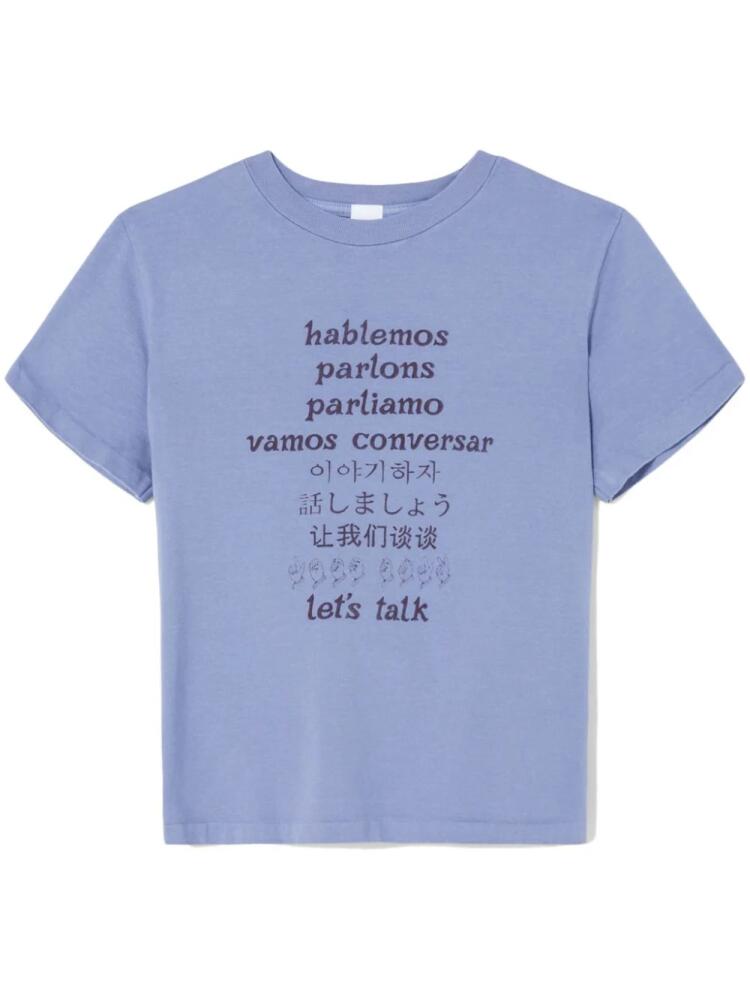 RE/DONE Lets Talk cotton T-shirt - Blue Cover