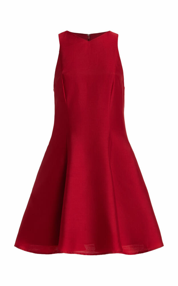 STAUD - Heike Sleeveless Wool-Blend Mini Dress - Red Cover