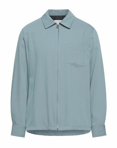 Sandro Man Overcoat & Trench Coat Pastel blue Polyamide, Viscose Cover