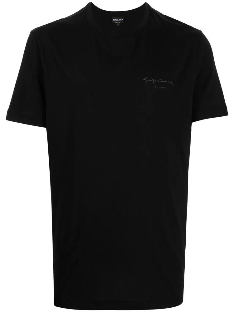 Giorgio Armani logo-print cotton T-shirt - Black Cover