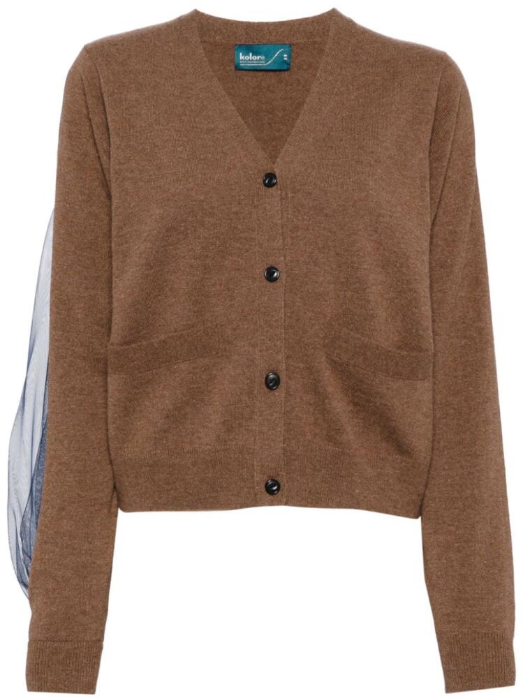 Kolor button-up wool cardigan - Brown Cover