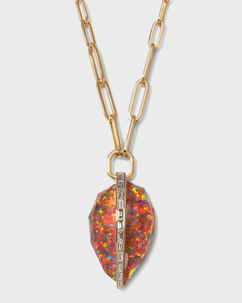 Stephen Webster Large Diced Pear Pendant Necklace with Fire Opalescent Quartz Cover