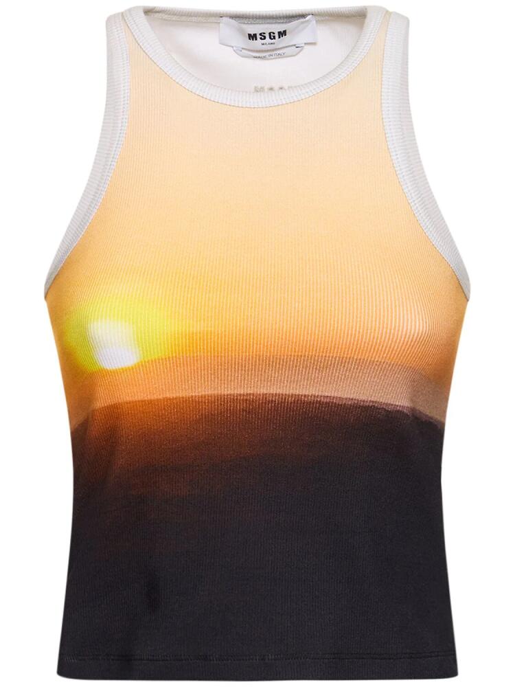 MSGM Printed Stretch Cotton Tank Top Cover