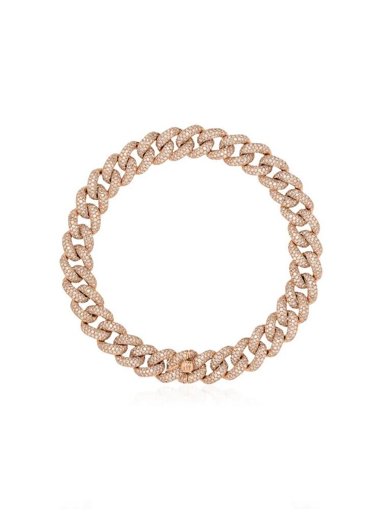 SHAY 18kt rose gold pavé diamond link bracelet - Pink Cover