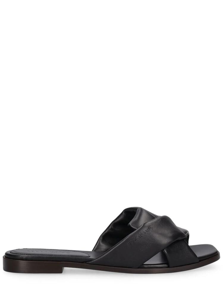 FERRAGAMO Alrai Leather Flat Slides Cover