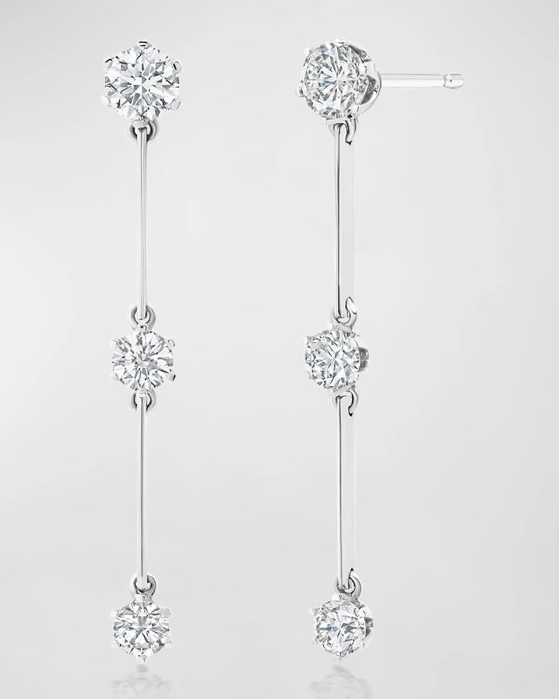 Graziela Gems 18k White Gold Floating Diamond Triple Drop Earrings Cover