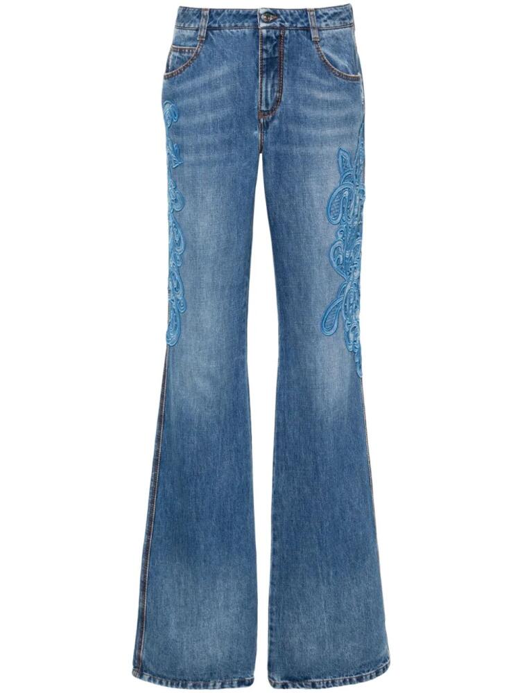 Ermanno Scervino embroidered bootcut jeans - Blue Cover