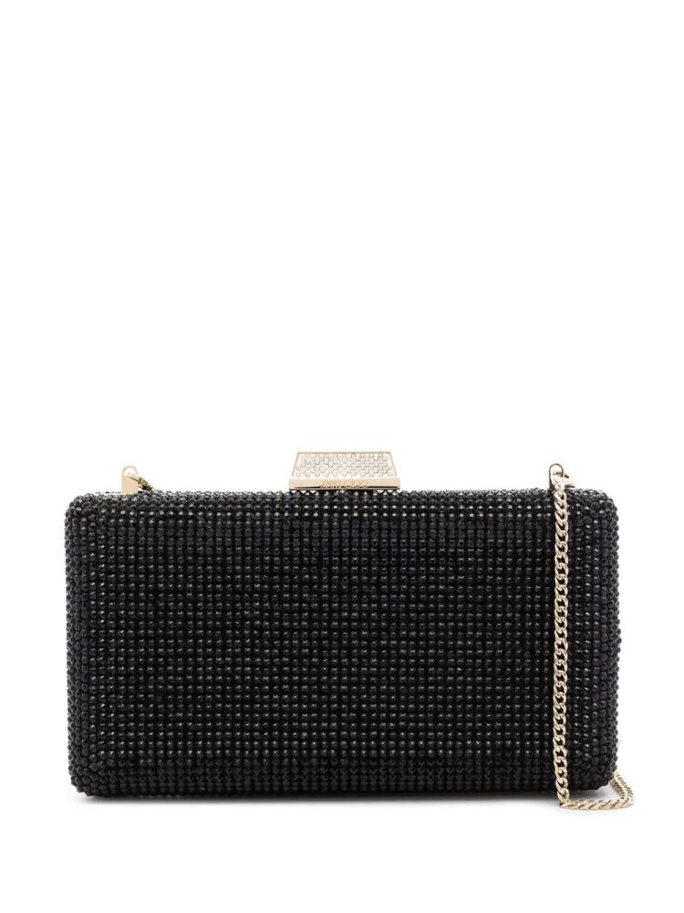 Jimmy Choo Clemmie crystal-embellished clutch - Black Cover