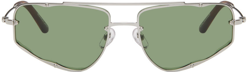 Eckhaus Latta SSENSE Exclusive Silver 'The Speed' Sunglasses Cover