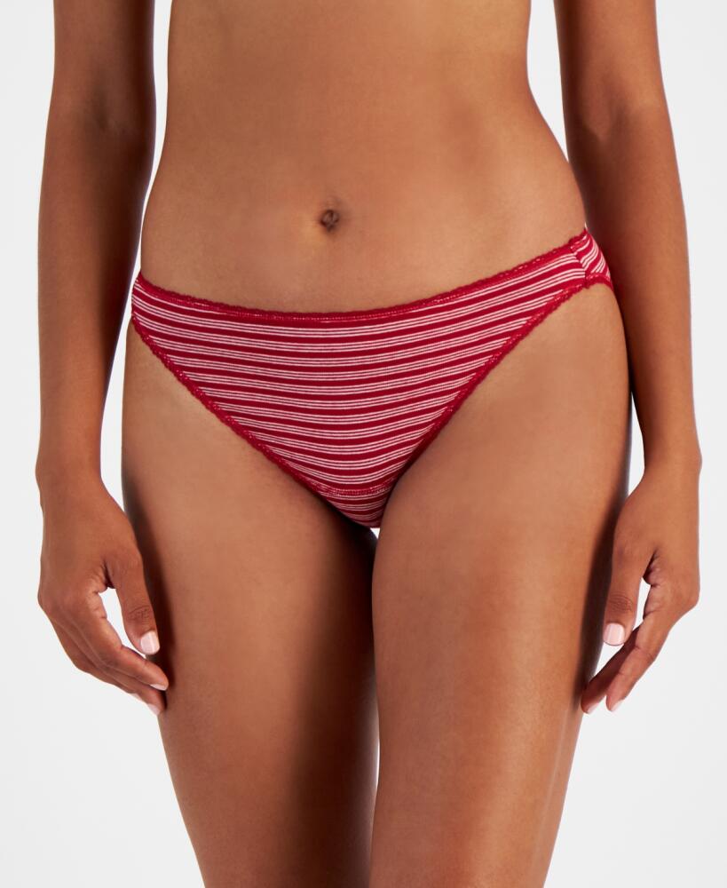 Charter Club Women's Everyday Cotton Bikini Underwear, Created for Macy's - Holiday Stripe Cover