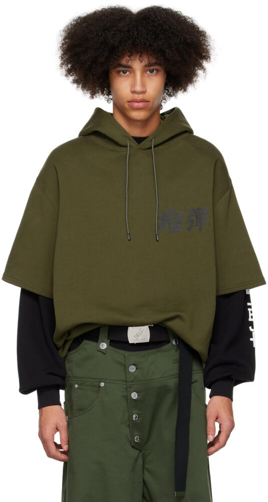 LU'U DAN Khaki Boxy Cutoff Hoodie Cover