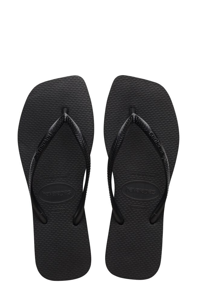 Havaianas Slim Square Flip Flop in Black Cover