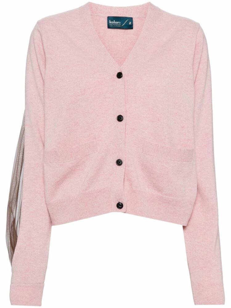 Kolor button-up wool cardigan - Pink Cover