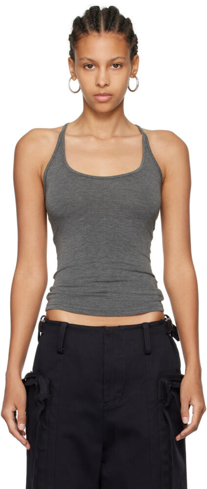 Fax Copy Express Gray 'The Thin Halter' Tank Top Cover