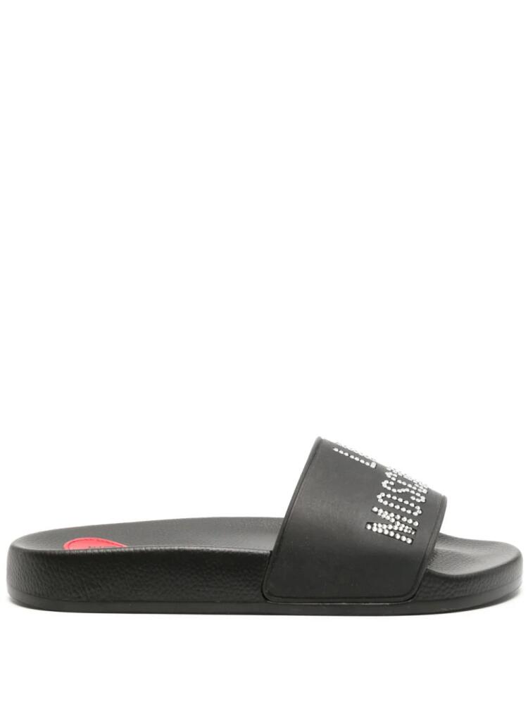 Love Moschino logo-embellished slides - Black Cover