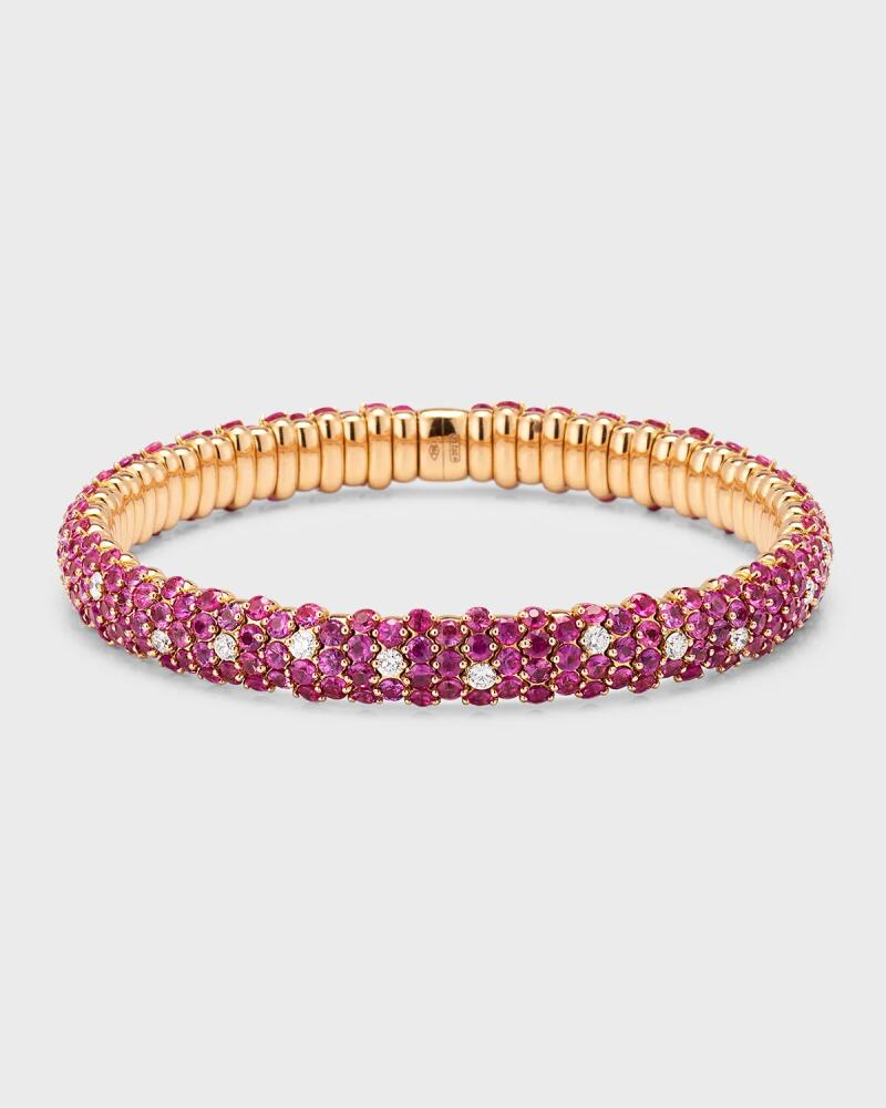 ZYDO 18k Rose Gold Pink Sapphire and Diamond Bracelet Cover