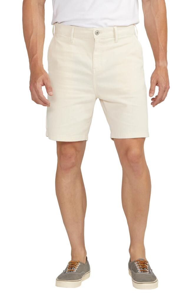 Silver Jeans Co. Relaxed Fit Twill Painter Shorts in Chalk Cover