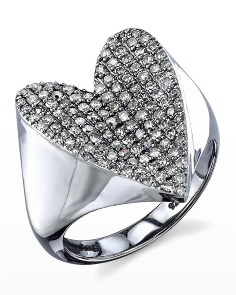 Sheryl Lowe Pave Diamond Heart Ring, Size 7 Cover