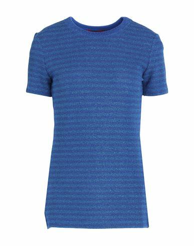 Max & co. Woman T-shirt Blue Viscose, Metallic fiber, Polyamide, Elastane Cover