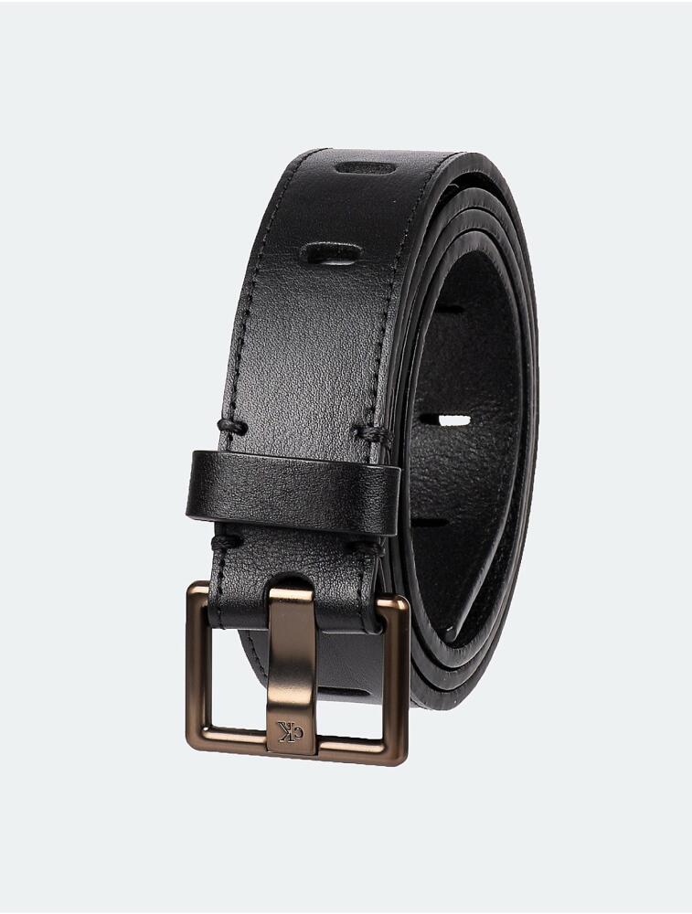 Calvin Klein Men's Wide Prong Harness Buckle Belt - Black Cover