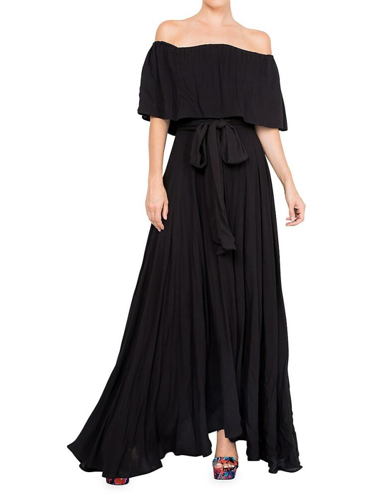 MEGHAN LA Women's Morning Glory Maxi Dress - Black Cover