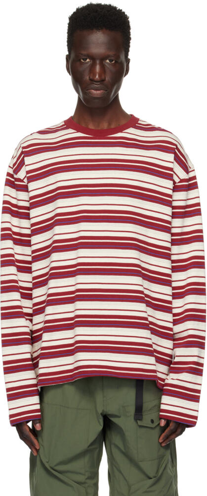 Uniform Bridge Red & Off-White Striped Long Sleeve T-Shirt Cover