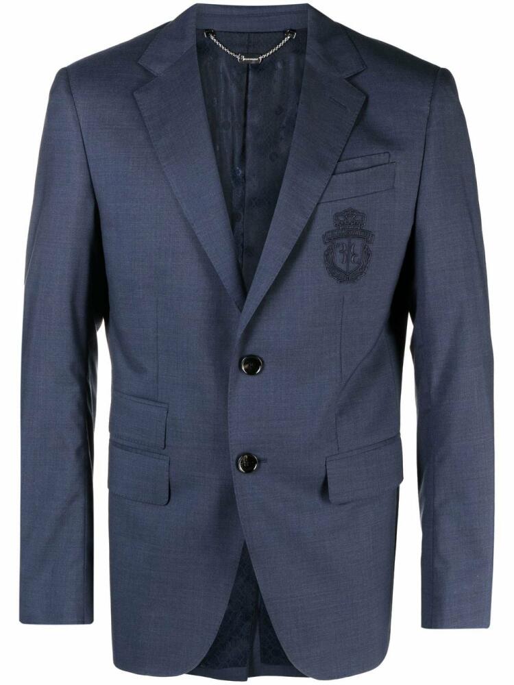 Billionaire crest-motif single-breasted blazer - Blue Cover