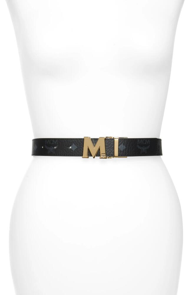 MCM Logo Buckle Reversible Belt in Black Cover