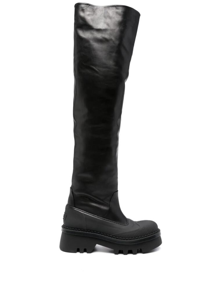 Chloé Raina 50mm thigh-high leather boots - Black Cover