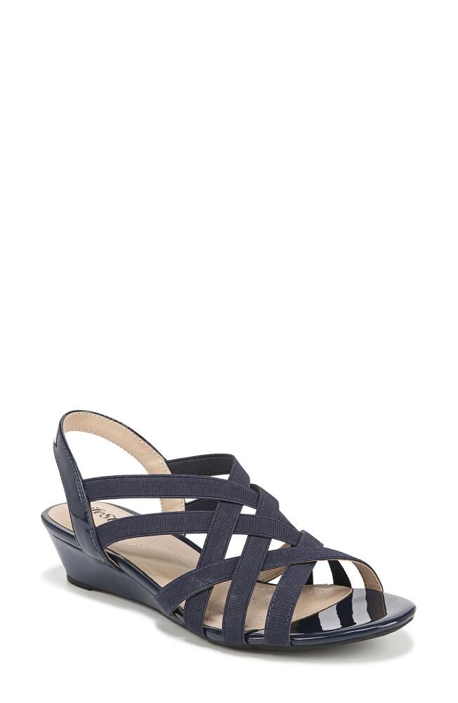 LifeStride Yung Slingback Wedge Sandal in Lux Navy Cover