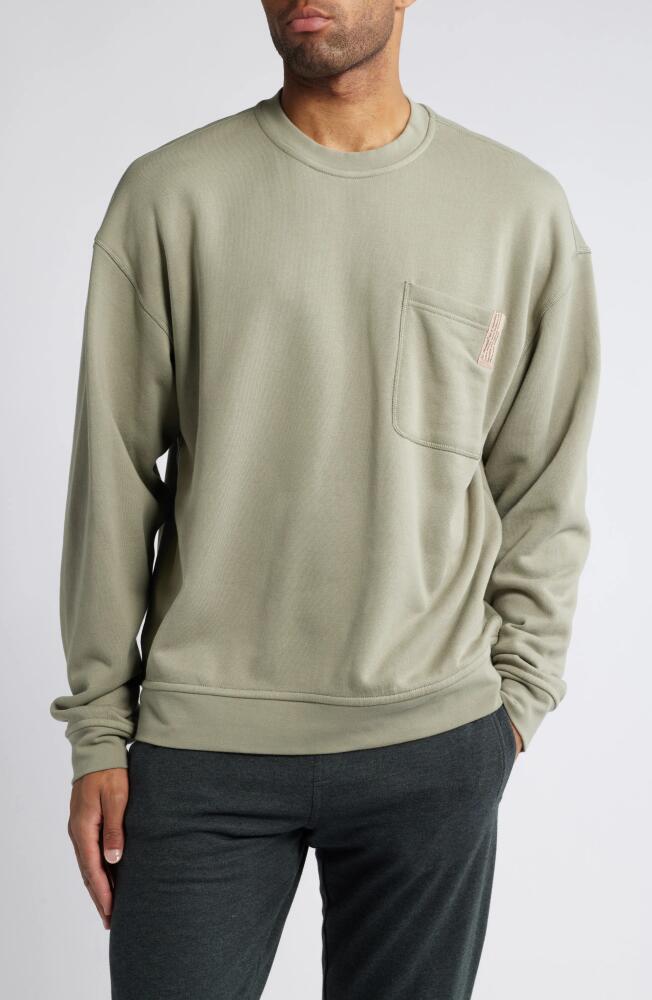 Lunya Reversible Cotton Blend Lounge Sweatshirt in Shaded Olive Cover