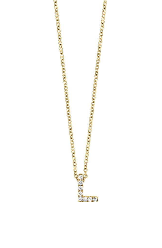 Bony Levy 18k Gold Pavé Diamond Initial Pendant Necklace in Yellow Gold - L Cover