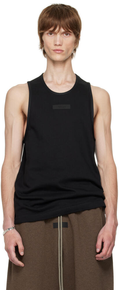 Fear of God ESSENTIALS Black Scoop Neck Tank Top Cover