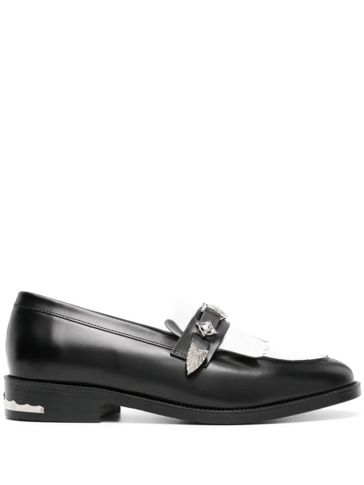 Toga Virilis plaque-detailing two-tone loafers - Black Cover