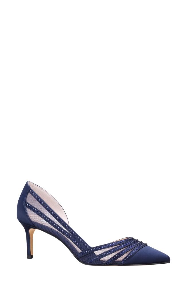 Nina Noreen Pointed Toe Half d'Orsay Pump in New Navy Cover