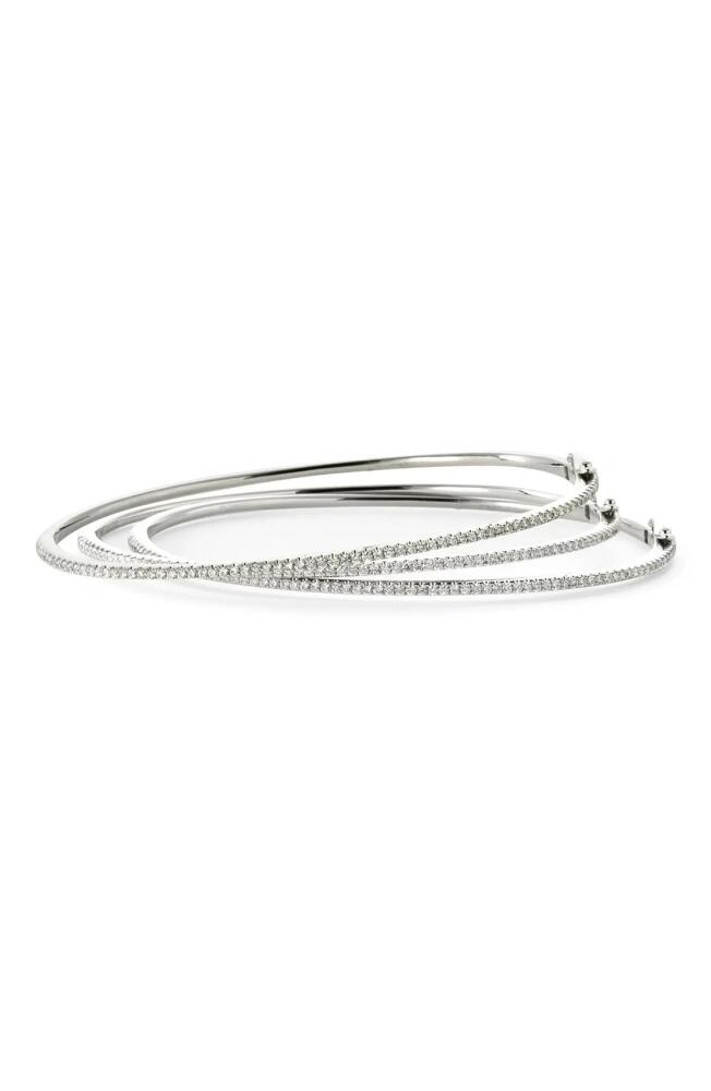 Bony Levy Skinny Stackable Diamond Bangle in White Gold Cover