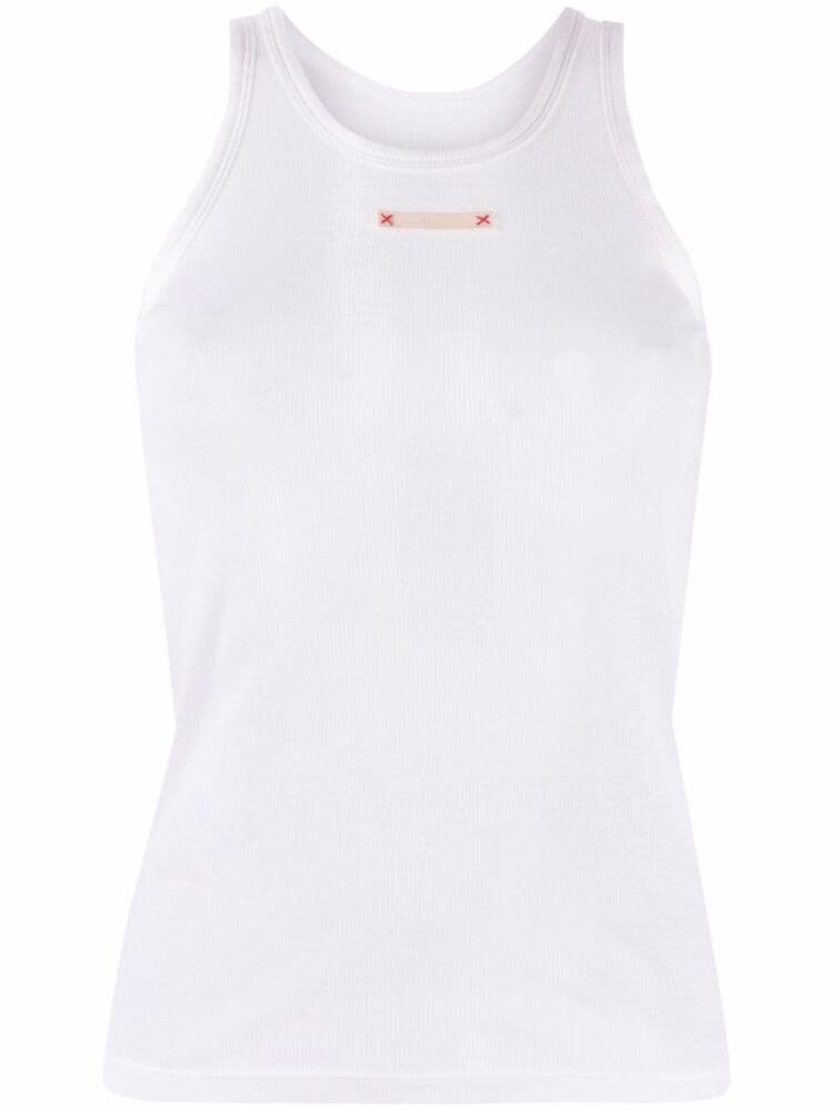 Maison Margiela patch-detail sleeveless top - White Cover