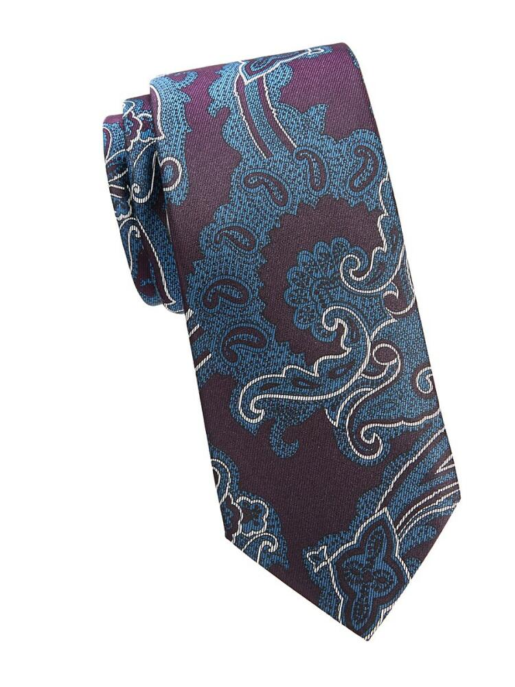 Brioni Men's Print Silk Tie - Sapphire Cover