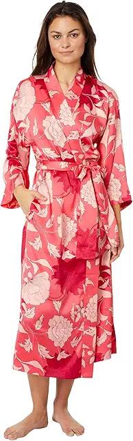 N by Natori Venetian Satin Robe (Coral Punch) Women's Robe Cover