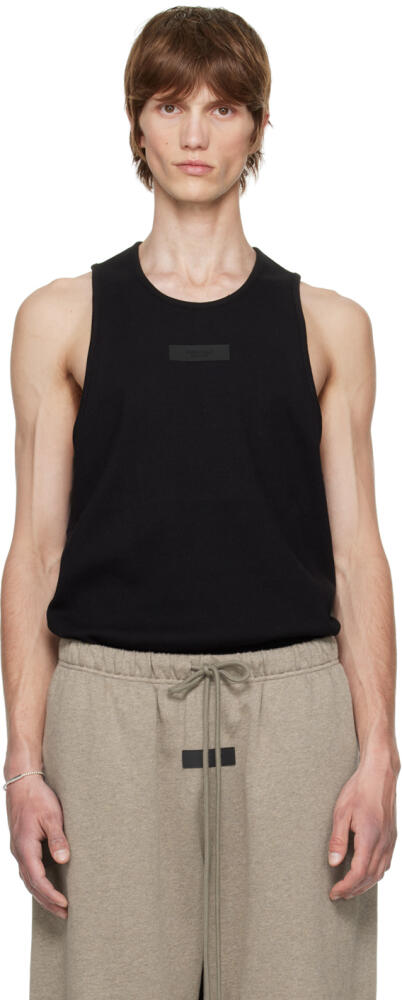 Fear of God ESSENTIALS Black Rib Tank Top Cover