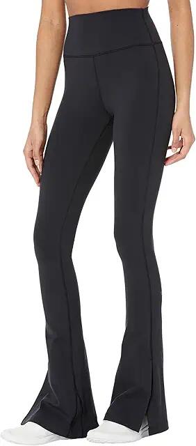 Splits59 Raquel High-Waist Supplex Flare w/ Side Slit (Black) Women's Casual Pants Cover