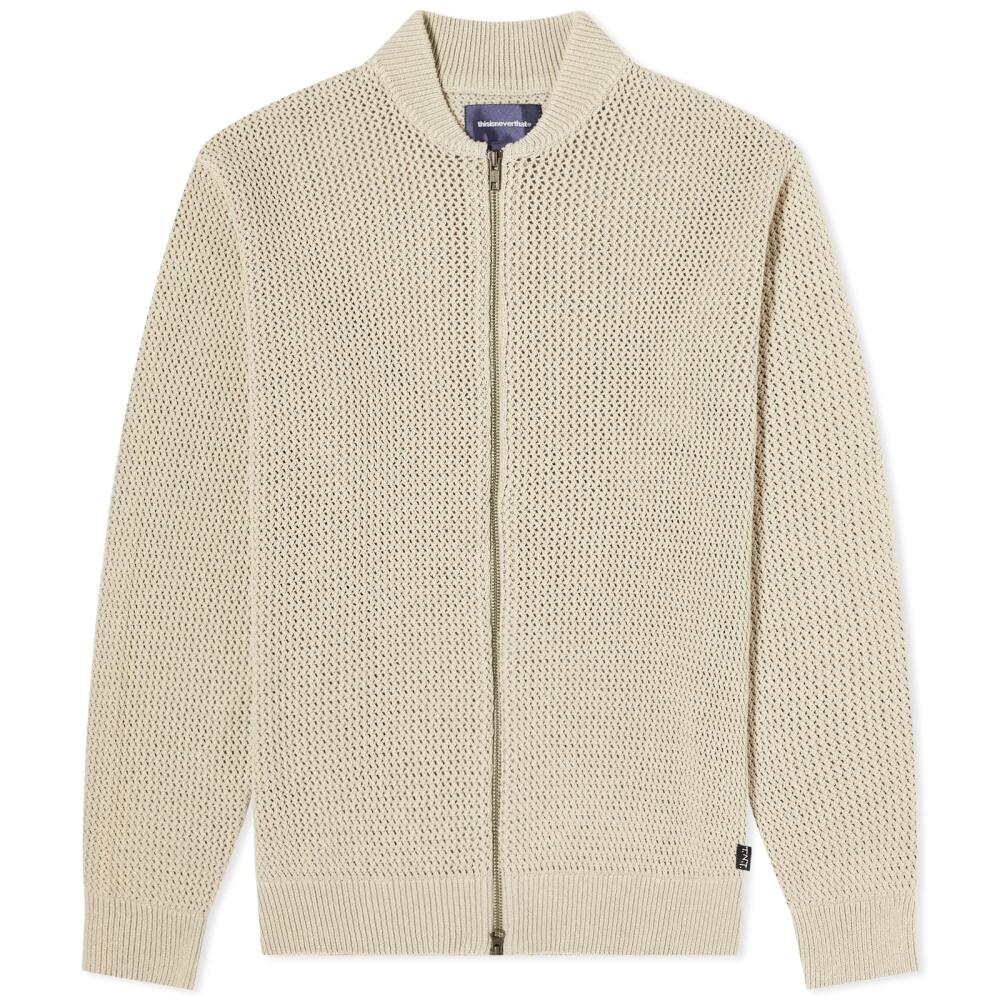 thisisneverthat Men's Net Knit Jacket in Beige Cover