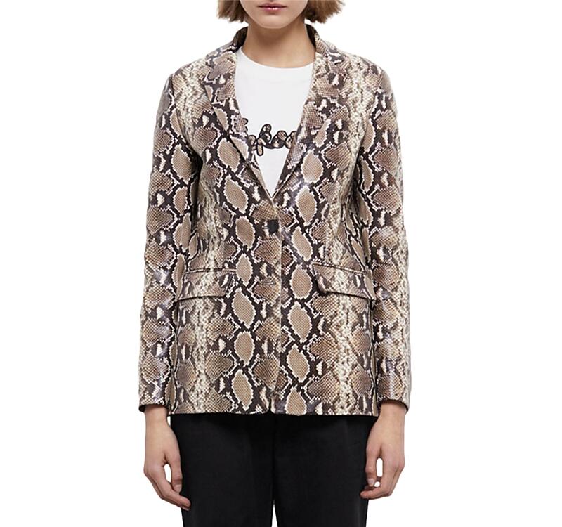 The Kooples Python Print Leather Jacket Cover