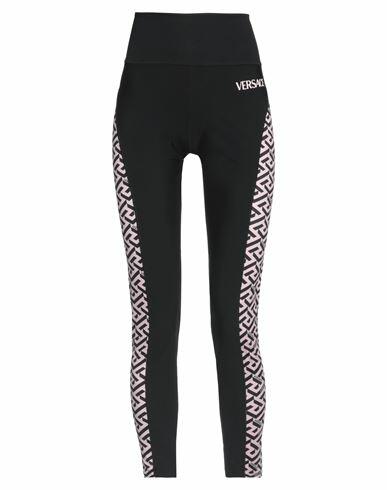 Versace Woman Leggings Black Polyamide, Elastane Cover