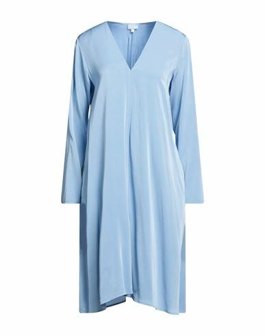 Her Shirt Her Dress Woman Midi dress Sky blue Viscose, Silk Cover