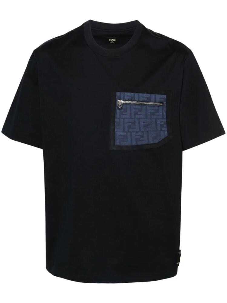 FENDI crew-neck cotton T-shirt - Blue Cover