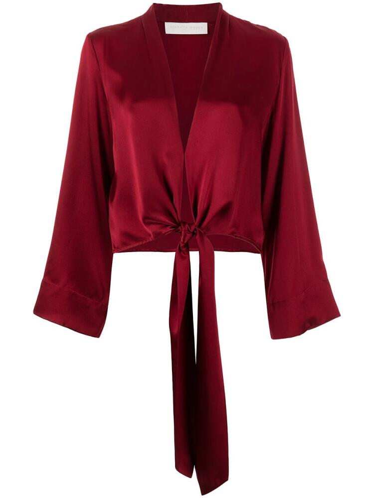 Michelle Mason long sleeved tie-waist blouse - Red Cover