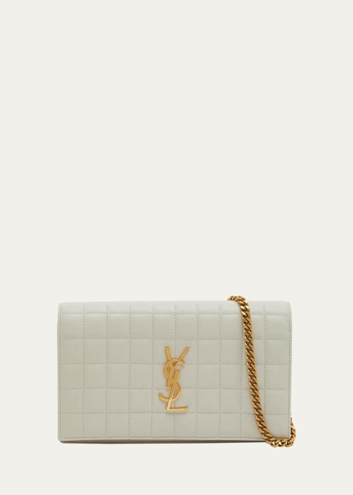 Saint Laurent Cassandre YSL Wallet on Chain in Quilted Smooth Leather Cover