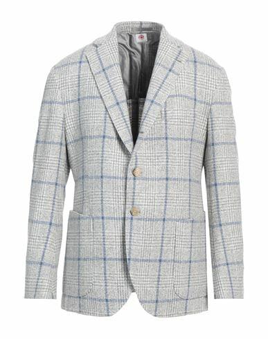 Luigi Borrelli Napoli Man Blazer Grey Virgin Wool, Silk Cover